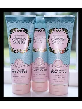 Bath & Body Works Sweetest Song 10 fl oz Moisturizing Body Wash Creamy Lather x3